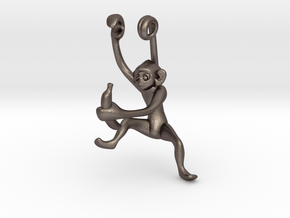 3D-Monkeys 140 in Polished Bronzed Silver Steel