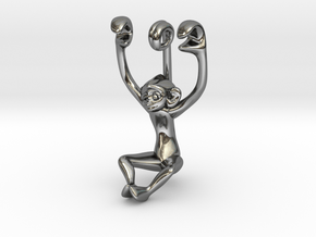 3D-Monkeys 141 in Fine Detail Polished Silver