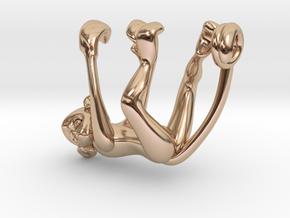 3D-Monkeys 142 in 14k Rose Gold Plated Brass