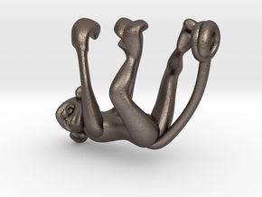 3D-Monkeys 142 in Polished Bronzed Silver Steel