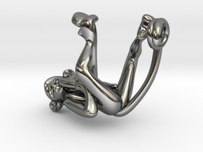 3D-Monkeys 143 in Fine Detail Polished Silver