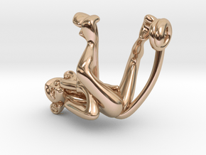 3D-Monkeys 143 in 14k Rose Gold Plated Brass
