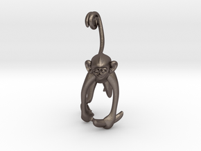 3D-Monkeys 147 in Polished Bronzed Silver Steel