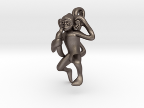 3D-Monkeys 149 in Polished Bronzed Silver Steel