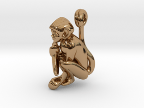 3D-Monkeys 151 in Polished Brass