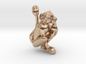 3D-Monkeys 152 in 14k Rose Gold Plated Brass