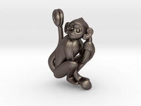 3D-Monkeys 152 in Polished Bronzed Silver Steel