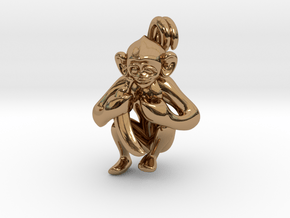 3D-Monkeys 153 in Polished Brass