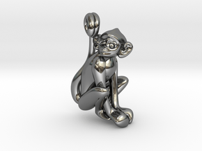 3D-Monkeys 154 in Fine Detail Polished Silver