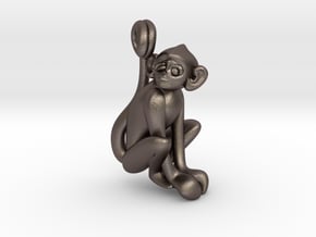 3D-Monkeys 154 in Polished Bronzed Silver Steel