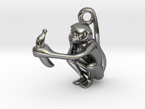 3D-Monkeys 156 in Fine Detail Polished Silver