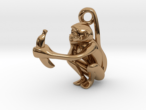 3D-Monkeys 156 in Polished Brass