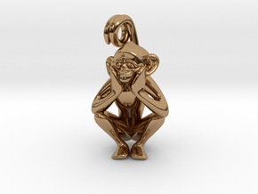 3D-Monkeys 157 in Polished Brass