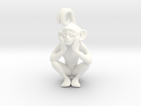 3D-Monkeys 157 in White Processed Versatile Plastic