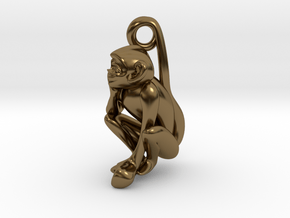 3D-Monkeys 158 in Polished Bronze
