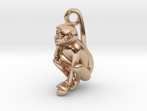 3D-Monkeys 158 in 14k Rose Gold Plated Brass