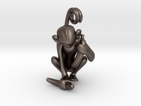 3D-Monkeys 159 in Polished Bronzed Silver Steel