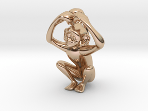 3D-Monkeys 160 in 14k Rose Gold Plated Brass