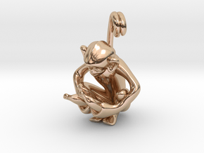 3D-Monkeys 161 in 14k Rose Gold Plated Brass