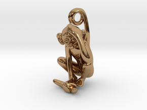 3D-Monkeys 162 in Polished Brass