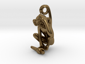 3D-Monkeys 162 in Polished Bronze