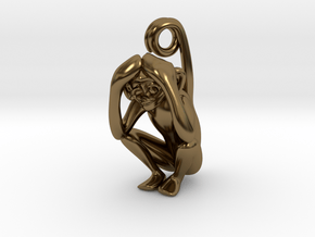 3D-Monkeys 163 in Polished Bronze