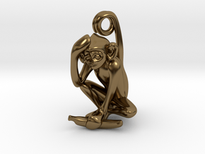 3D-Monkeys 164 in Polished Bronze