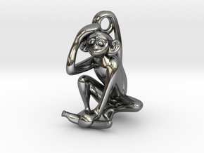 3D-Monkeys 166 in Fine Detail Polished Silver