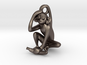 3D-Monkeys 166 in Polished Bronzed Silver Steel