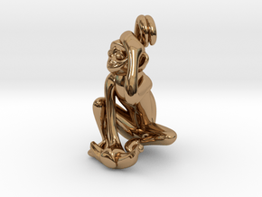 3D-Monkeys 167 in Polished Brass