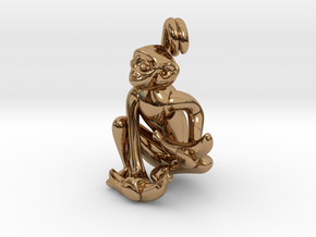 3D-Monkeys 168 in Polished Brass