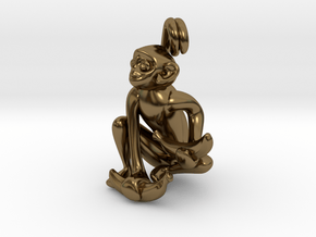 3D-Monkeys 168 in Polished Bronze