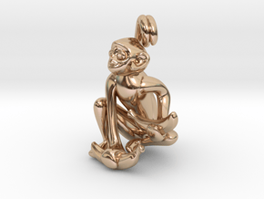 3D-Monkeys 168 in 14k Rose Gold Plated Brass
