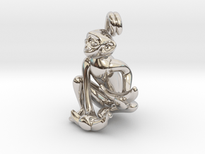 3D-Monkeys 168 in Rhodium Plated Brass