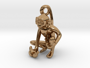 3D-Monkeys 169 in Polished Brass