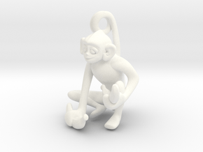 3D-Monkeys 169 in White Processed Versatile Plastic