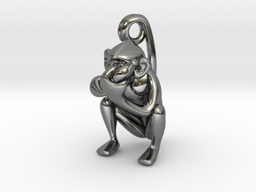 3D-Monkeys 170 in Fine Detail Polished Silver