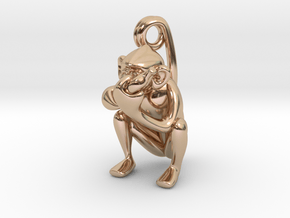 3D-Monkeys 170 in 14k Rose Gold Plated Brass