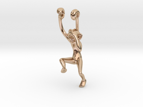 3D-Monkeys 171 in 14k Rose Gold Plated Brass