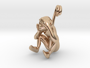 3D-Monkeys 177 in 14k Rose Gold Plated Brass