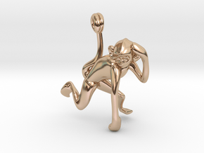 3D-Monkeys 178 in 14k Rose Gold Plated Brass