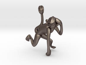 3D-Monkeys 178 in Polished Bronzed Silver Steel
