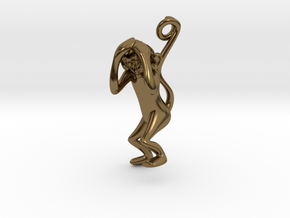 3D-Monkeys 179 in Polished Bronze