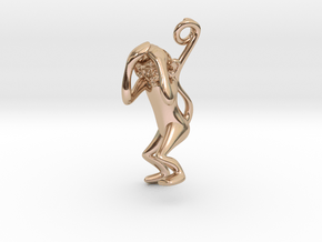 3D-Monkeys 179 in 14k Rose Gold Plated Brass
