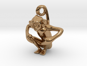 3D-Monkeys 180 in Polished Brass