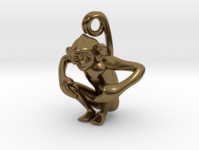 3D-Monkeys 180 in Polished Bronze