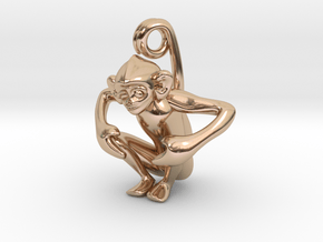 3D-Monkeys 180 in 14k Rose Gold Plated Brass