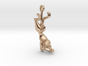 3D-Monkeys 181 in 14k Rose Gold Plated Brass