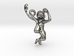 3D-Monkeys 182 in Fine Detail Polished Silver