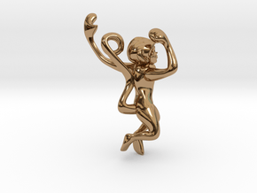 3D-Monkeys 182 in Polished Brass